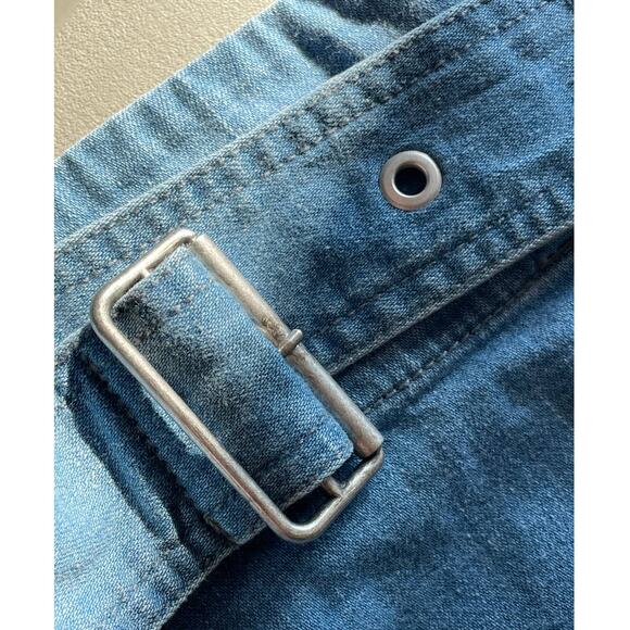 J Brand Tranquil Pleat Belted Short Denim Mini Skirt Medium - Picture 8 of 9